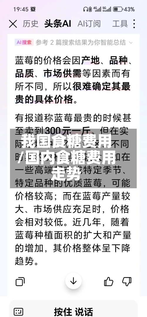 我国食糖费用/国内食糖费用走势-第2张图片
