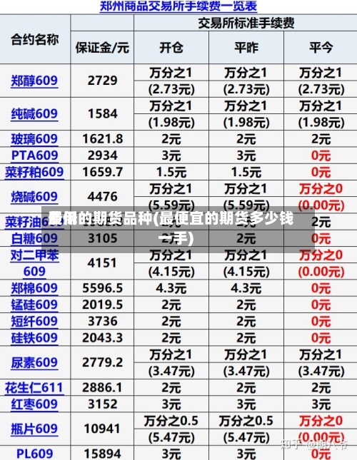 费用最低的期货品种(最便宜的期货多少钱一手)
