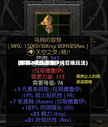 豫花65花生费用(暗黑2单机德鲁伊纯召唤玩法)-第2张图片