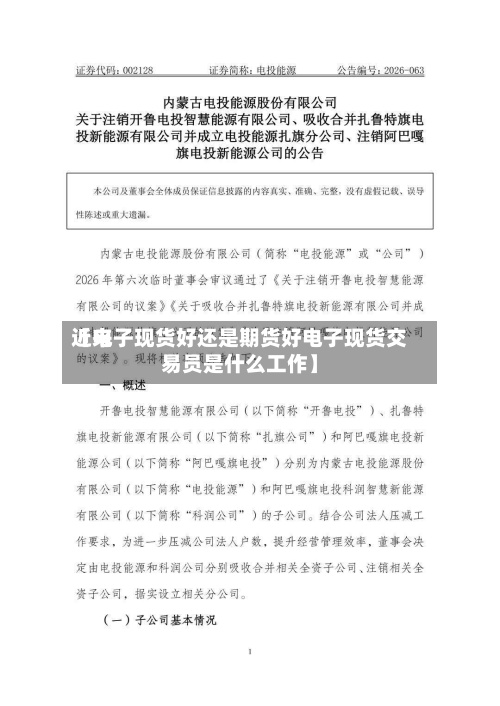 近来【电子现货好还是期货好电子现货交易员是什么工作】-第2张图片