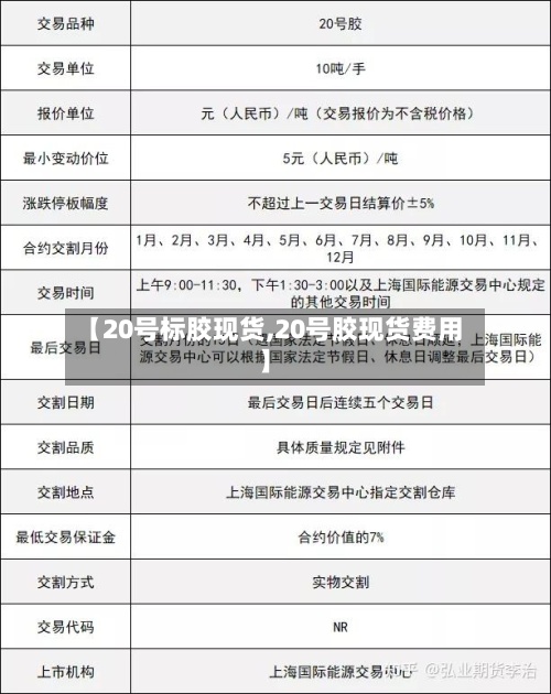 【20号标胶现货,20号胶现货费用】-第3张图片