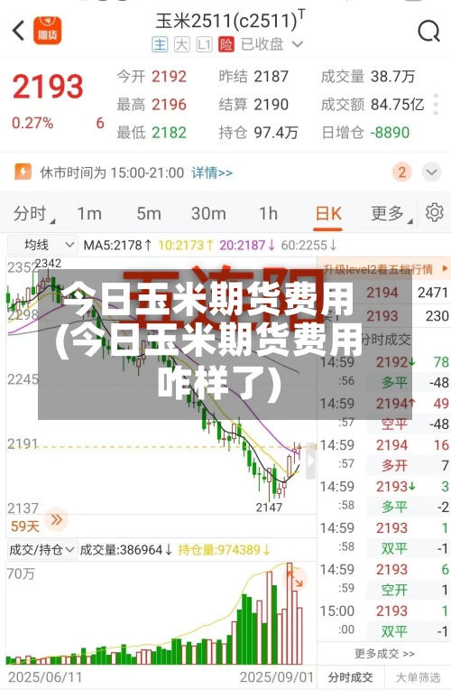 今日玉米期货费用(今日玉米期货费用咋样了)