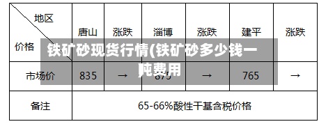 铁矿砂现货行情(铁矿砂多少钱一吨费用)