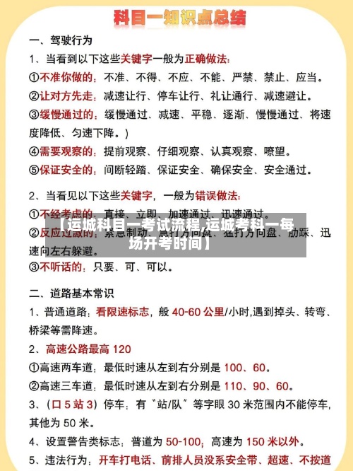 【运城科目一考试流程,运城考科一每场开考时间】-第2张图片