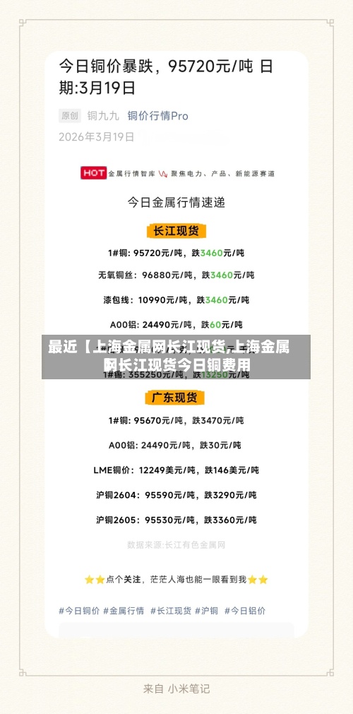 最近【上海金属网长江现货,上海金属网长江现货今日铜费用】-第3张图片