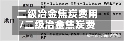 二级冶金焦炭费用/二级冶金焦炭费用表