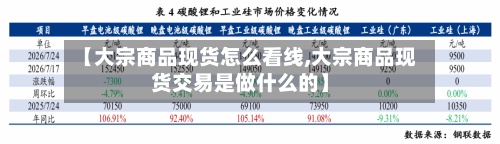 【大宗商品现货怎么看线,大宗商品现货交易是做什么的】-第2张图片