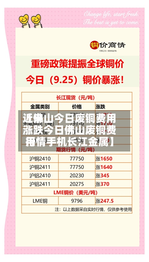 近来【佛山今日废铜费用涨跌今日佛山废铜费用行情手机长江金属】-第2张图片