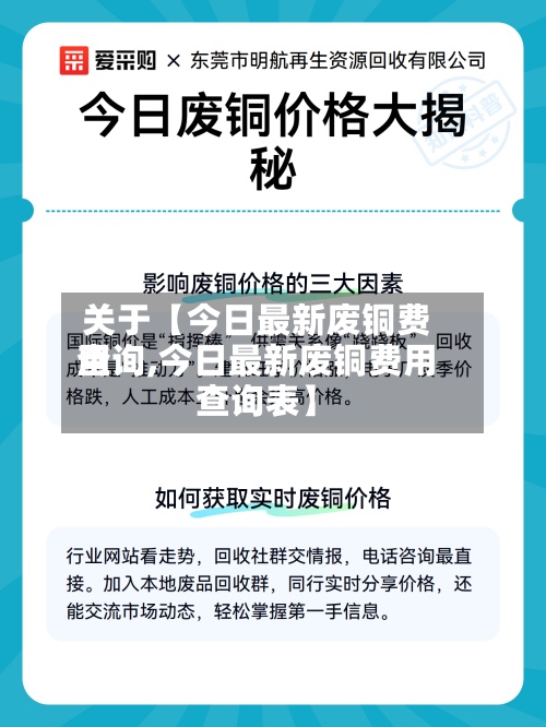 关于【今日最新废铜费用查询,今日最新废铜费用查询表】