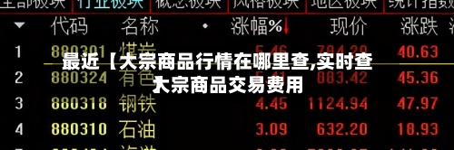 最近【大宗商品行情在哪里查,实时查大宗商品交易费用】-第2张图片