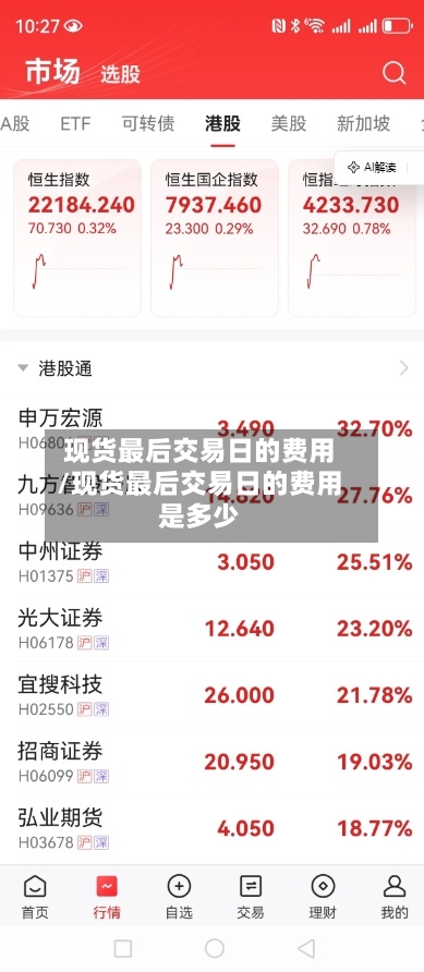 现货最后交易日的费用/现货最后交易日的费用是多少-第2张图片