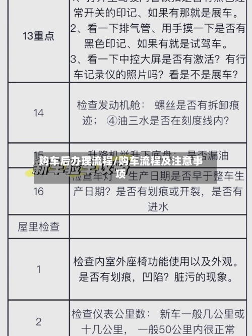 购车后办理流程/购车流程及注意事项