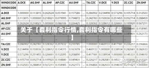关于【套利指令行情,套利指令有哪些】