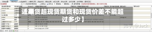 近来【期货超现货期货和现货价差不能超过多少】