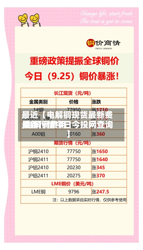 最近【电解铜现货最新费用,电解铜费用最新行情今日今投网查询】-第3张图片