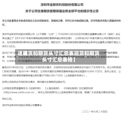 近来【现货和期货头寸汇总表现货和期货头寸汇总表格】-第2张图片