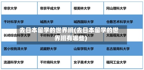 去日本留学的世界班(去日本留学的世界班有哪些)-第3张图片