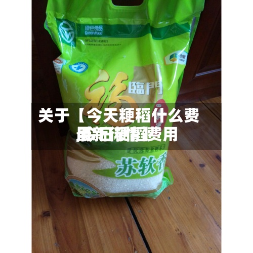关于【今天粳稻什么费用,今日粳稻费用最新行情】-第2张图片