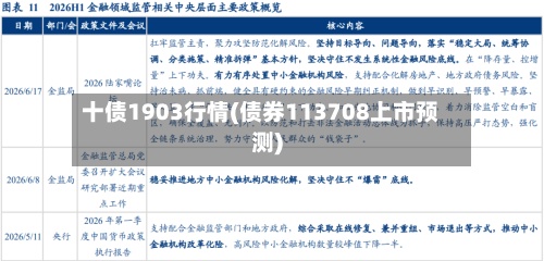 十债1903行情(债券113708上市预测)