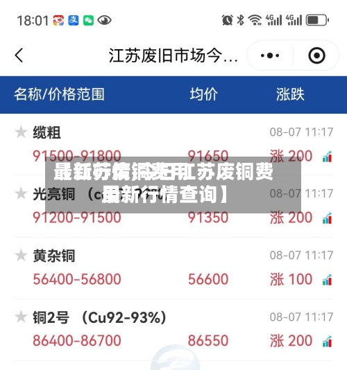 【江苏废铜费用最新行情,今日江苏废铜费用最新行情查询】-第2张图片