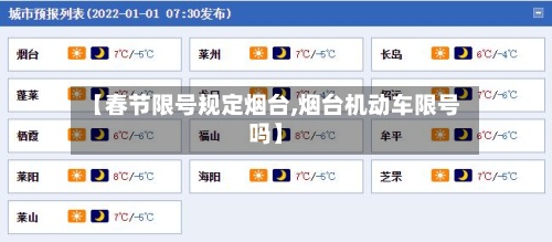 【春节限号规定烟台,烟台机动车限号吗】