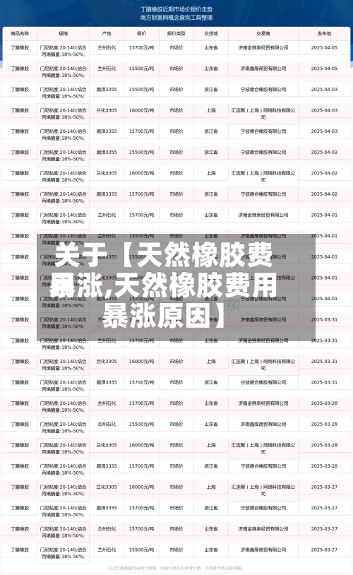 关于【天然橡胶费用暴涨,天然橡胶费用暴涨原因】-第2张图片