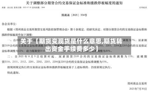 关于【期货变现货是什么意思,期货转出资金手续费多少】-第3张图片