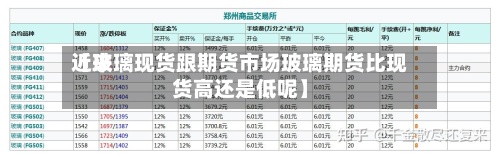 近来【玻璃现货跟期货市场玻璃期货比现货高还是低呢】-第2张图片
