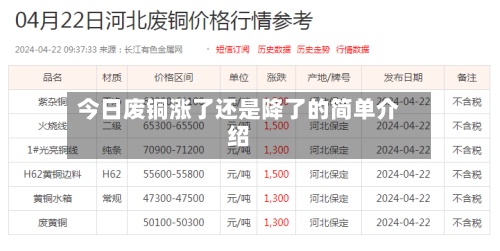 今日废铜涨了还是降了的简单介绍-第2张图片