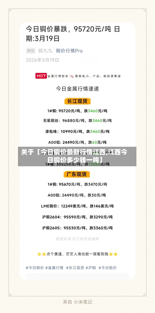 关于【今日铜价最新行情江西,江西今日铜价多少钱一吨】