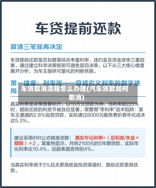 车贷取消流程怎么办理(汽车贷款如何取消)