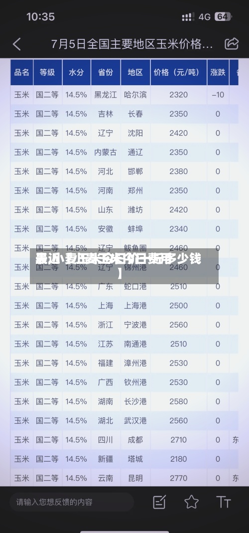 最近【小麦玉米今日费用表,小麦玉米今日价一斤多少钱】