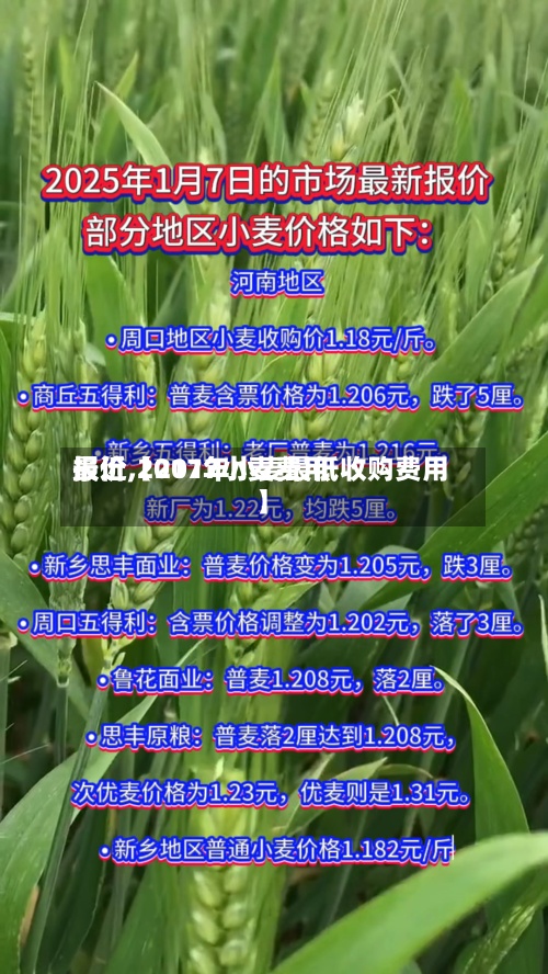 最近【2017小麦费用报价,2017年小麦最低收购费用】-第2张图片