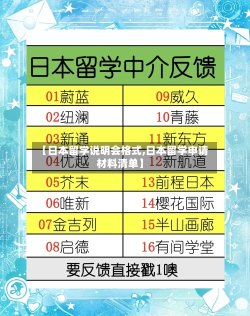【日本留学说明会格式,日本留学申请材料清单】-第2张图片
