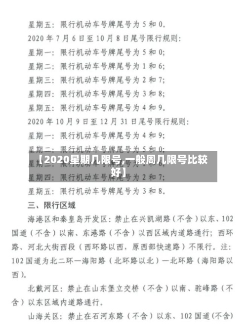 【2020星期几限号,一般周几限号比较好】