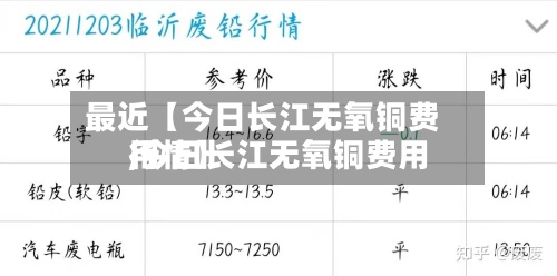 最近【今日长江无氧铜费用,今日长江无氧铜费用行情】