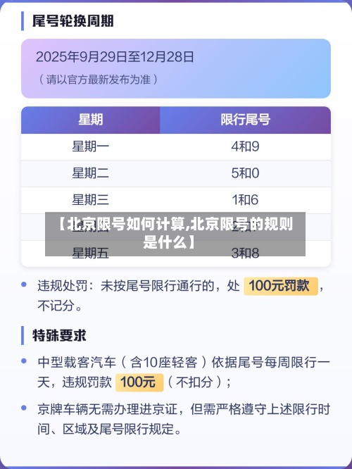 【北京限号如何计算,北京限号的规则是什么】
