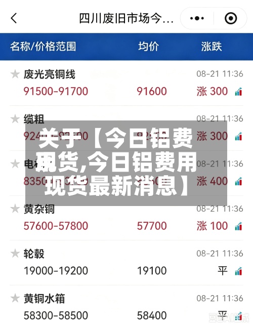 关于【今日铝费用现货,今日铝费用现货最新消息】-第3张图片