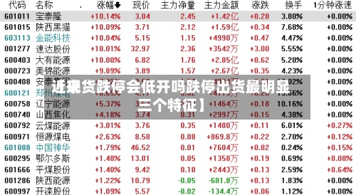 近来【现货跌停会低开吗跌停出货最明显三个特征】-第2张图片