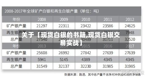 关于【现货白银的书籍,现货白银交易实战】