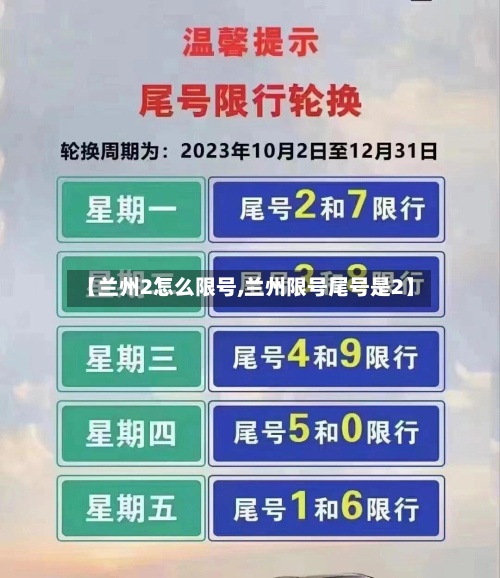 【兰州2怎么限号,兰州限号尾号是2】-第3张图片